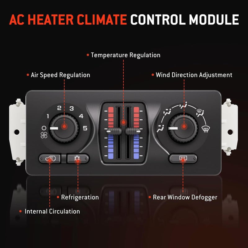 HYR 599-210XD Climate Control Module AC Control Panel Fit for 2003-2007 Chevy GMC Buick Cadillac Isuzu Saab Vehicle - Silverado Sierra 1500 2500 3500 Tahoe Suburban Avalanche Trailblazer Envoy Yukon 9-7X - Image 3